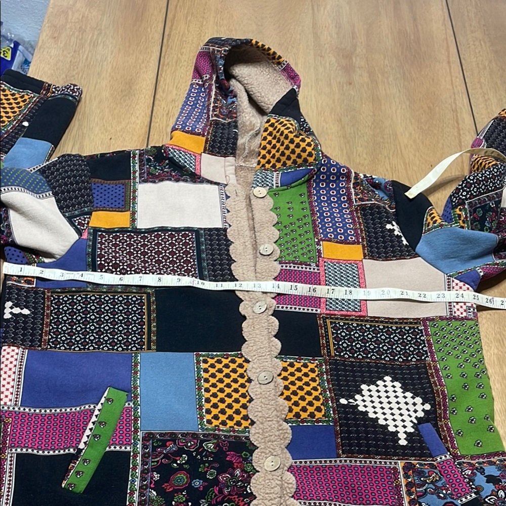 Colorful Patchwork Hooded Jacket - image 7